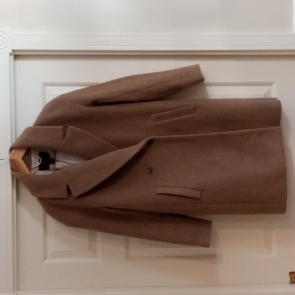 J. Crew 100% Camel Hair Tan Women's Coat Jacket XS fits like Small - Medium